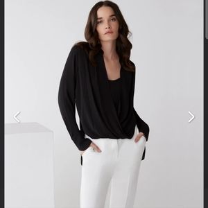 Draped Top black bcbgmaxazria , xs, asymmetric